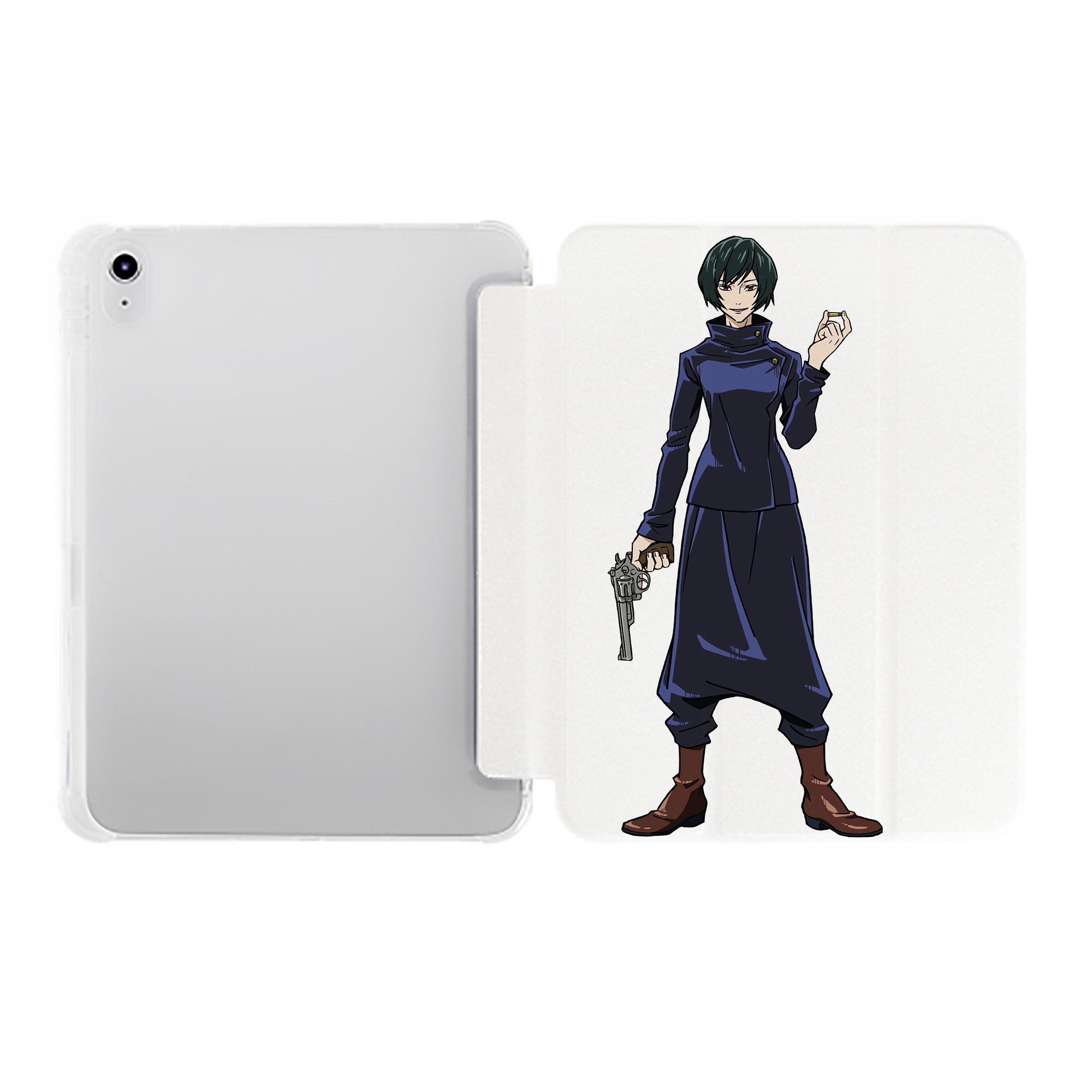 （画像用） 呪術廻戦 Jujutsu Kaisen IPad ケース ペン収納付き 三つ折りスタンド PUレザー×シリコン 対応機種9.5/10.5/10.9インチ